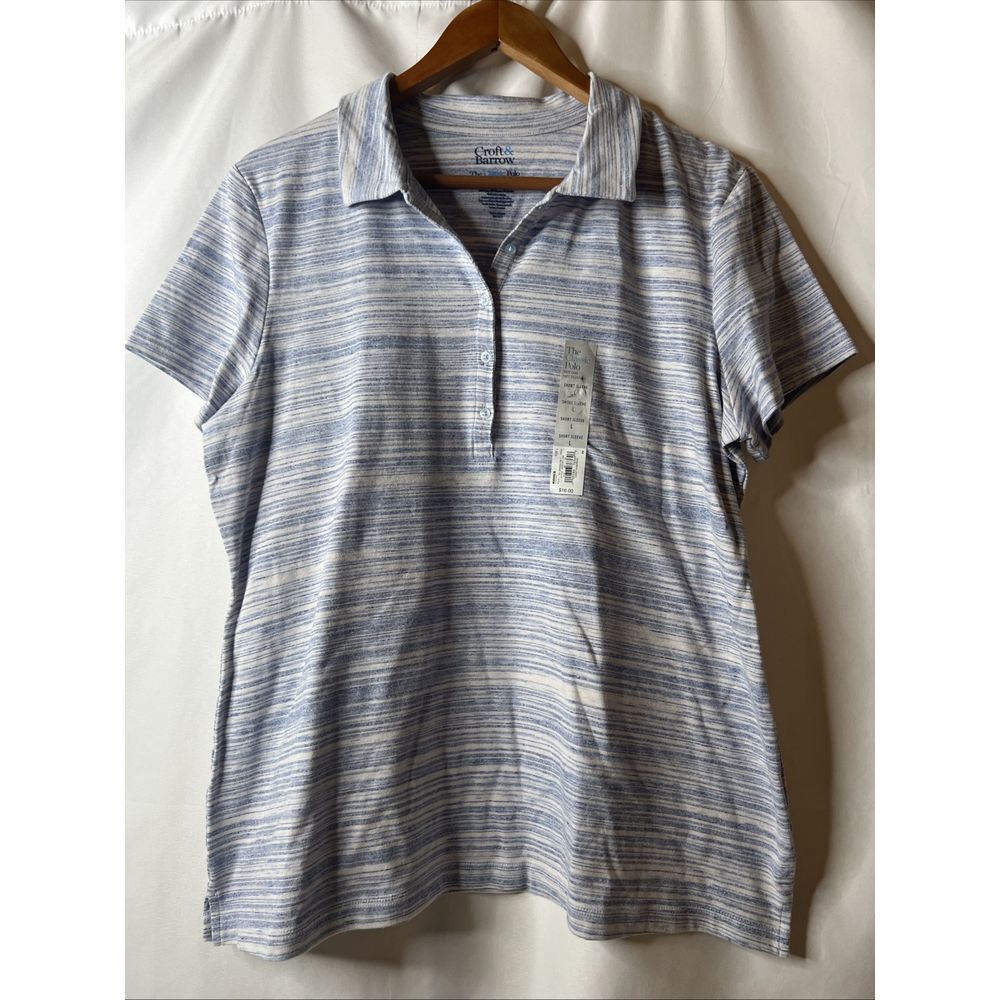 Croft & Barrow Men's L The Classic Polo Easy Care Shocking Cobalt Blue NEW‎